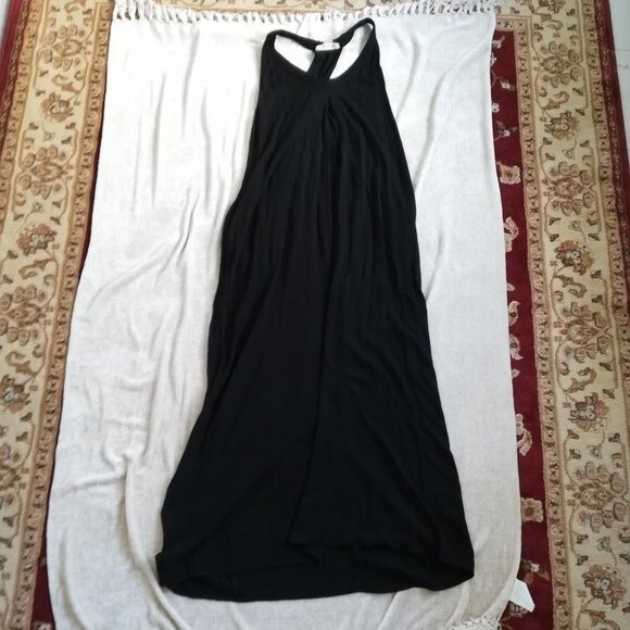 Lovestitch Maxi Racerback Shift Dress w Pockets Black Size S NWT - Picture 1 of 11